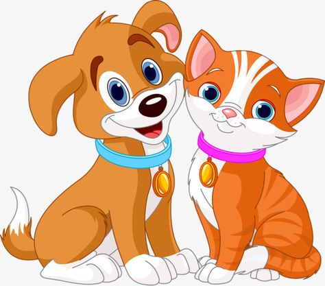 Cat And Dog, Dog And Cat, Dogs And Cats, Clip Art, Dogs, Art