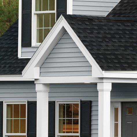 Clay Vinyl Siding, Georgia Pacific Vinyl Siding, Blue Vinyl Siding, White Vinyl Siding, Vinyl Siding Colors, Clapboard Siding, Siding Colors, House Siding, Blue Vinyl