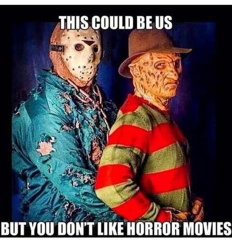 10 Horror Movie Memes Perfect For Halloween Funny Halloween Memes, Spooky Memes, Horror Movies Funny, Halloween Memes, Horror Movie Icons, Creepy Horror, Funny Horror, Best Horror Movies, Movie Memes