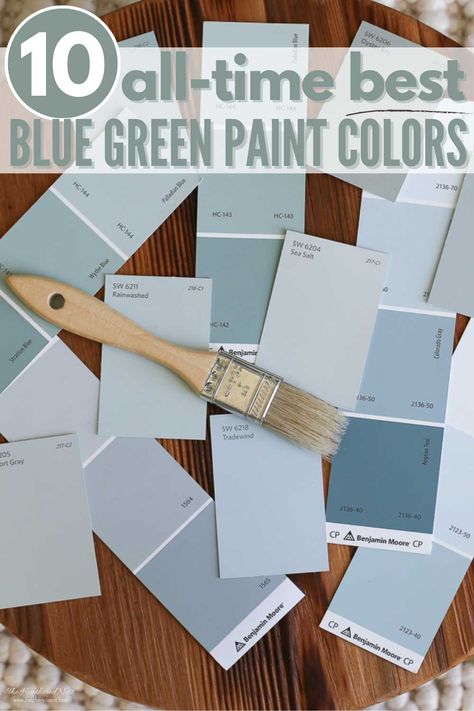 Green With Blue Undertone Paint, Blue Green Grey Bathroom, Blue Green Entryway, Behr Blue Green Gray Paint Colors, Behr Light Blue Green Paint Colors, Sea Green Exterior House Colors, Blue Green Interior Paint Colors, Blue Green Paint Living Room, Hall Bathroom Paint Colors