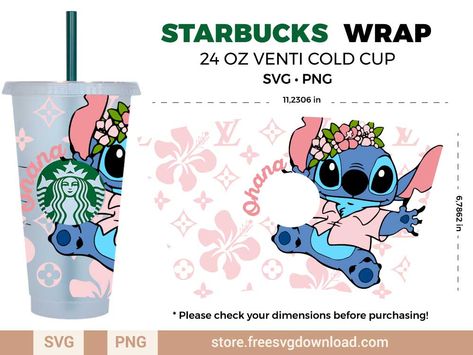 Stitch Starbucks Wrap SVG - Store Free SVG Download Ohana Means Family Svg, Ohana Svg, Cricut Expression Projects, Starbucks Wrap Svg, Free Cricut Images, Customised Birthday Gifts, Starbucks Wrap, Starbucks Cup Design, Starbucks Cup Art