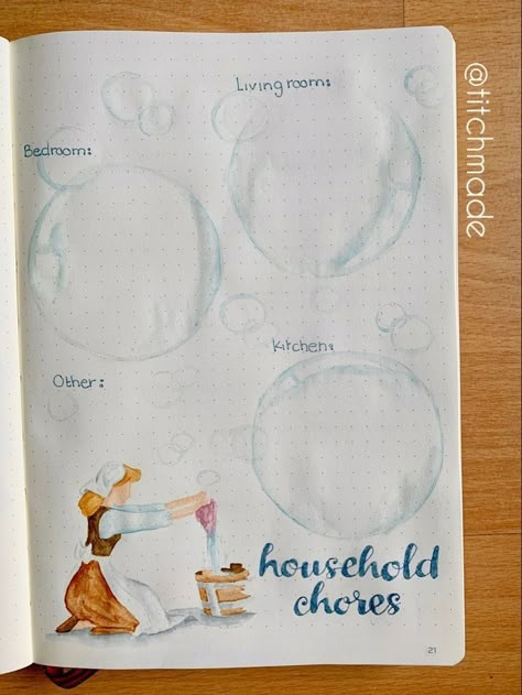 Disney Princess Journal Ideas, Disney Bullet Journal Ideas, Cinderella Cleaning, Disney Bujo, Chore Tracker, Disney Bullet Journal, Cleaning Tracker, Disney Journal, Journal Ideas Templates