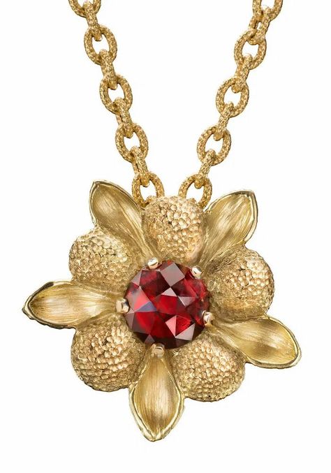 Garnet Dahlia flower pendant by Lori Anne. From Space 85. How To Wear Rings, Bling Necklace, Heirlooms Jewelry, Floral Jewelry, Dahlia Flower, Jewelry Designers, Matching Jewelry, Jewelry Images, Layered Jewelry