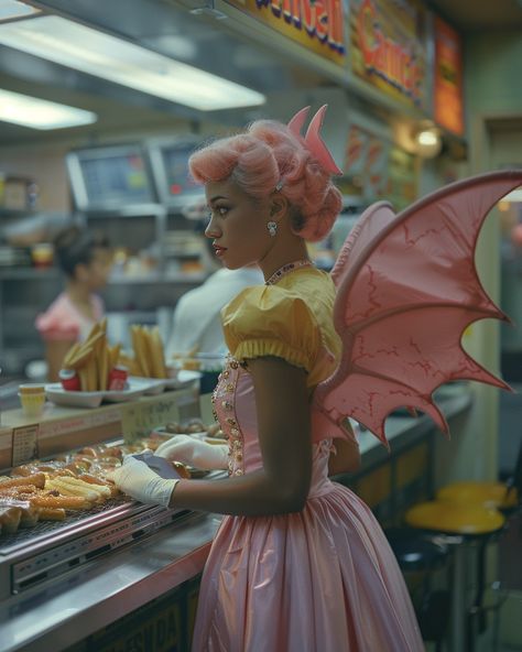 Fast food 🦇 . . . . . . . . . #60s #1970s #vampire #whatwedointheshadows 1970s Vampire, Food As People, 70s Vampire, 60 Aesthetic, Vampire Bride, Bat Costume, Cool People, Circus Costume, Halloween Inspo