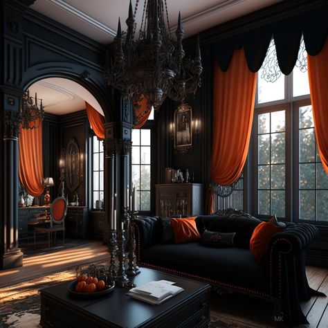 Gothic Interior Design, Gothic Decor Bedroom, Gothic Interior, Fantasy Bedroom, Dark Academia Decor, Gothic Furniture, Dark Home Decor, Goth Home, Goth Home Decor