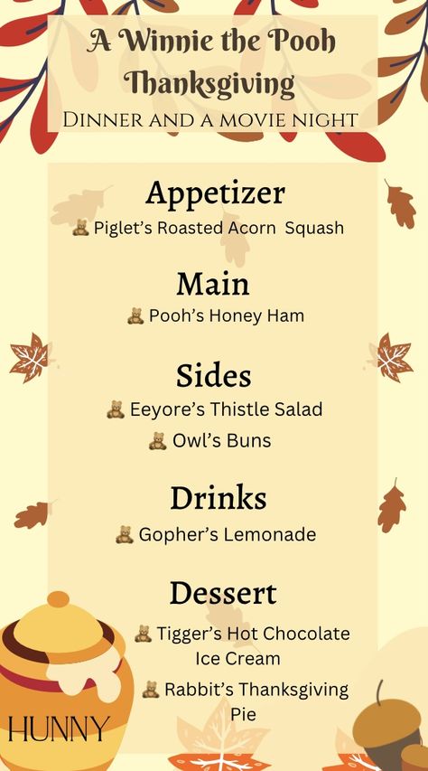 Thanksgiving Dinner And A Movie, Fall Movie Themed Dinner Ideas, Movies And Dinner Ideas, Dinner And Movie Theme Date Night, Disney Movie Night Dinner Recipes, Thanksgiving Movie Night, Disney Theme Dinner Movie Nights, Dinner And Movie Theme Night, Movie Night Appetizers