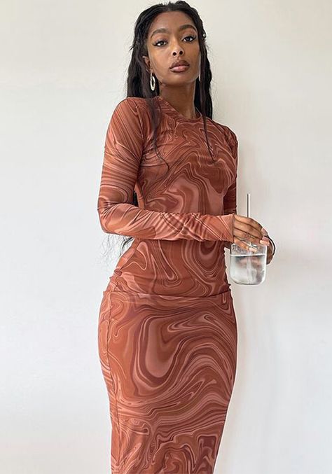 Maxi Dress Designs, Tight Fitted Dresses, Maxi Dresses Fall, Outfits Streetwear, Bodycon Maxi Dresses, Neck Bodycon Dress, Body Con Dress, Printed Bodycon Dress, One Piece Outfit