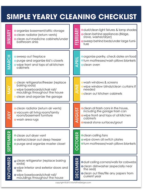 Super Simple Yearly Cleaning Checklist free to download and print. Tackle only 3 manageable deep cleaning tasks every month. Year End Cleaning, Year Cleaning List, Yearly Deep Cleaning Schedule, End Of Year Cleaning Checklist, Annual Cleaning Checklist, Yearly Cleaning Checklist, Monthly Deep Cleaning Checklist, Household Printables, Cleaning Binder