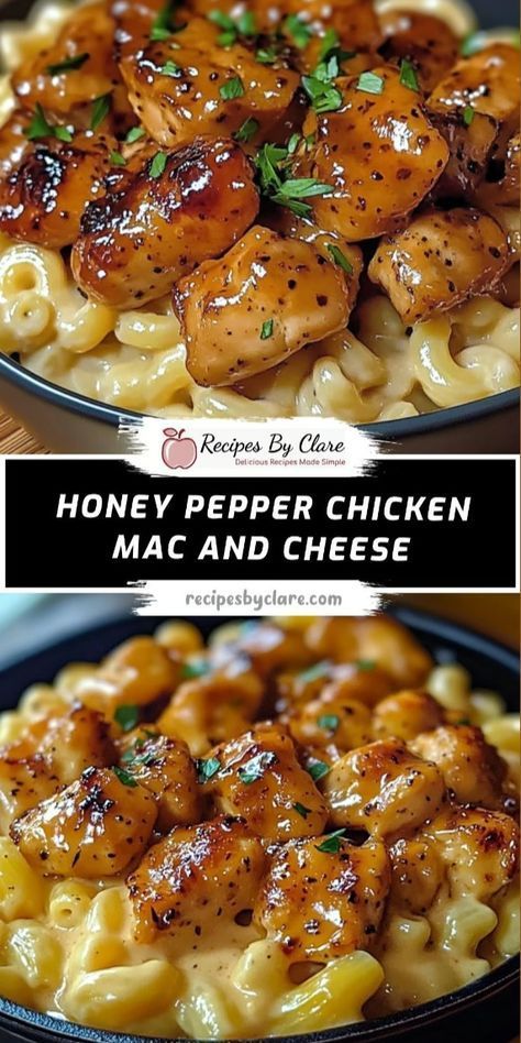 Honey Pepper Chicken, Spiral Noodles, Chicken Mac And Cheese, Hotdish Recipes, Homemade Fried Chicken, Chicken Bacon Pasta, Cheesy Mac And Cheese, Bacon Mac And Cheese, Creamy Mac And Cheese