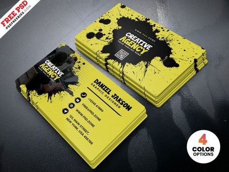 Graphic Designer Business Card Ideas, Graphic Designer Card, Shop Card Design, Visiting Cards Design Creative, Business Card Design Creative Ideas, Creative Agency Business Card, Painting Business Card, Visiting Cards Design, Business Card With Qr Code