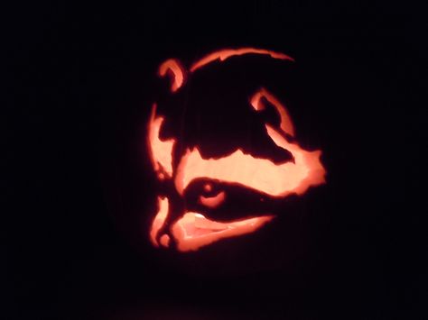 Pumpkin carving of a racoon my son did 2 years ago Racoon Pumpkin Carving, Pumkin Designs, Carving Templates, Carved Pumpkin, Harvest Party, Pumpkin Carving Templates, Halloween Crafts Decorations, Pumpkin Ideas, Seasonal Decorations