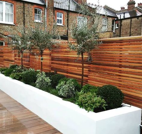 Small Garden Fence, Diy Garden Bed, Fence Designs, Garden Flower Beds, Back Garden Design, Modern Garden Design, Contemporary Garden, Have Inspiration, Outdoor Gardens Design