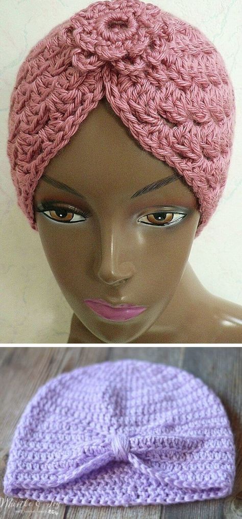 15+ Creative Crochet Turbans Hat Free Patterns (With Instructions) 7 Crochet Chemo Caps Free Patterns, Crochet Head Covering, Crochet Turban Hat, Creative Hats, Crochet Turban, Crochet Shell, Chemo Hats, Crocheting Patterns, Crochet Shell Stitch