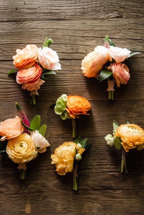 Blush Spray Rose, Peach Boutonniere, Pink Veronica, Spring Wedding Flowers Bouquet, French Vineyard, Ranunculus Boutonniere, Peach Ranunculus, Wedding Boutonnieres, April Wedding