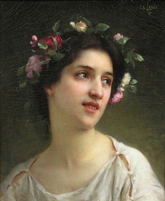 Charles Amable Lenoir (Charles Amable Lenoir) (1860-1926) Head of a Nymph Charles Amable Lenoir, Classical Realism, William Adolphe Bouguereau, Flowers In Her Hair, Bernard Shaw, Pre Raphaelite, Paintings I Love, Oil Painting Reproductions, Classical Art