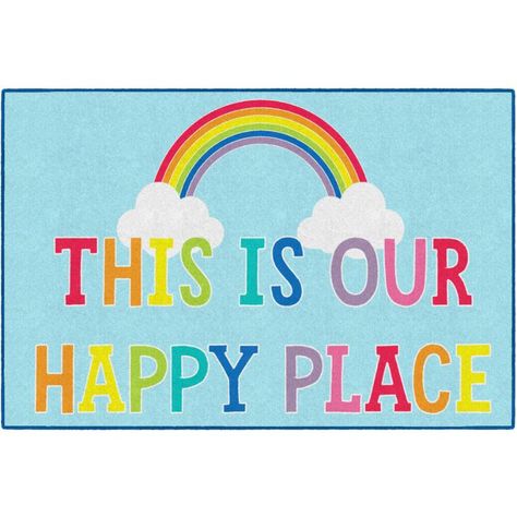 This is Our Happy Place Rug in 2022 | Classroom rug, Happy places, Classroom learning Our Happy Place Classroom, Happy Place Classroom, Polka Dot Classroom, Happy Place Sign, Classroom Rug, Our Happy Place, Buying Carpet, Bright Background, Funny Doormats