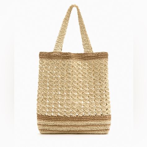 Totes From Zara, Elegant Style, Casual Style Zara Tote Bags, Holiday Tote Bag, Zara Handbags, Woven Leather Bag, Jute Tote Bags, Beige Bag, Zara Bags, Latest Bags, Zara Leather