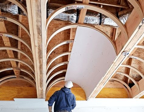 Barrel Vault Hallway, Barrel Vault Architecture, Barrel Vaulted Ceiling, Vault Design, Arched Ceiling, Vault Ceiling, Barrel Vault, Barrel Vault Ceiling, Barrel Ceiling