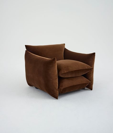 Studio Chair: Plain Velvet — Buchanan Studio Buchanan Studio, Studio Chair, Fluid Forms, Studio Chairs, New Identity, Birch Ply, Velvet Chair, Soft Brown, White Gloves