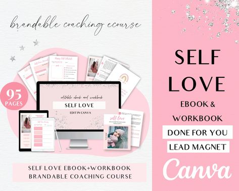 Self Love Gifts, Self Love Workbook, Manifestation Guide, Ebook Template Design, Healing Self, Self Care Journal, Life Coaching Tools, Workbook Template, Coaching Tools