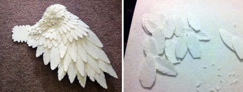 felt wings Felt Wings Pattern, Felt Feathers Diy, Wings Craft, How To Make Wings, Make A Bird, Small Angel Wings, Diy Angel Wings, Cosplay Wings, Bird Costume