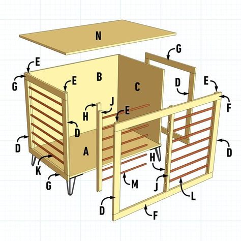 Build In Dog Crate, Diy Small Dog Crate, Dog Crate Furniture Diy, Diy Dog Kennel Indoor, Dog Crate Ideas, Xxl Dog Crate, Dog Cabinet, Diy Dog Gate, Building A Dog Kennel