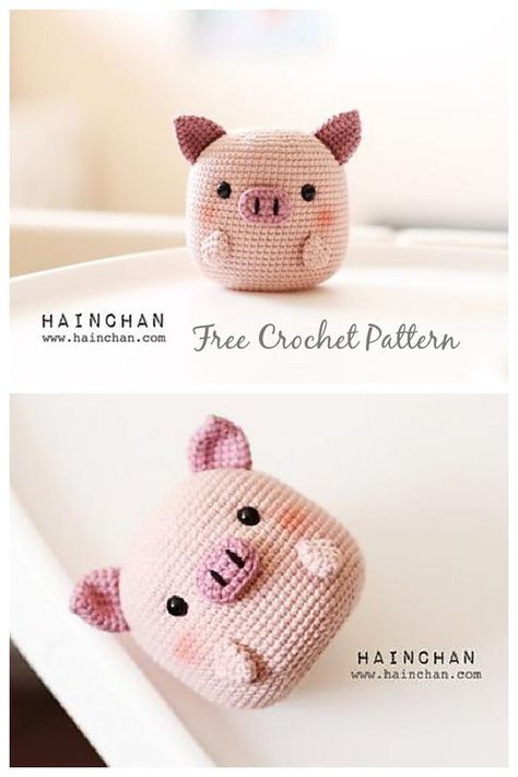 Amigurumi The Little Pig Free Crochet Pattern Pig Crochet, Crochet Pig, Crochet Keychain Pattern, Pola Amigurumi, Crochet Baby Toys, Crochet Animals Free Patterns, Kawaii Crochet, Beginner Crochet Projects, Crochet Amigurumi Free