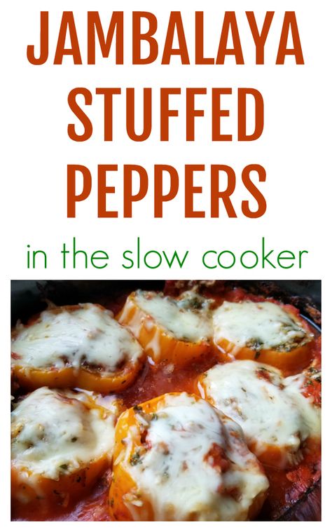 Jambalaya Stuffed Bell Peppers, Stuffed Peppers Crockpot, Slow Cooker Jambalaya, Stuffed Bell Pepper, Dishes Recipe, Fall Dinners, Stuffed Peppers Recipe, Low Fat Dinner, Pot Food