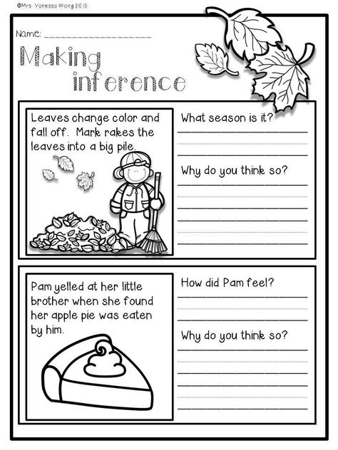 Download Free Printables At Preview. Teach Fall Theme Math And Literacy BE9 Tutoring Activities, Worksheets 1st Grade, Writing Classroom, Fall Worksheets, Elementary Worksheets, First Grade Worksheets, Fall Math, Making Inferences, First Grade Activities