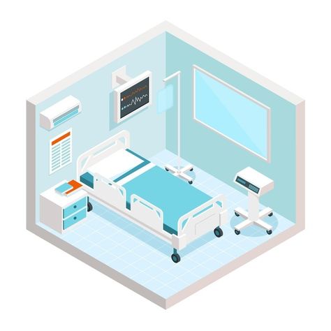 Isometric hospital room | Free Vector #Freepik #freevector #health #hospital #room #isometric Clinic Room, Hospital Games, Nurses Station, Student Resume Template, Hospital Interior, Student Resume, Hospital Room, Doll House Plans, Rose Tutorial