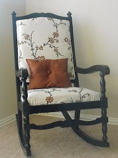 a little of this, a little of that: Retro Rocking Chair Re-Do Rocking Chair Redo, Rocking Chair Makeover, Diy Rocking Chair, Old Rocking Chairs, Antique Rocking Chairs, Upholstered Rocking Chairs, Rocking Chair Cushions, Kitchen Makeovers, Chair Makeover