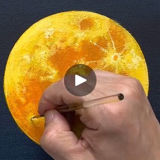 Yellow Moon Painting, Moon Illustration Art, Moon Acrylic Painting, Joony Art, Moon Texture, Moon Acrylic, Orange Moon, Yellow Moon, Pencil Shading