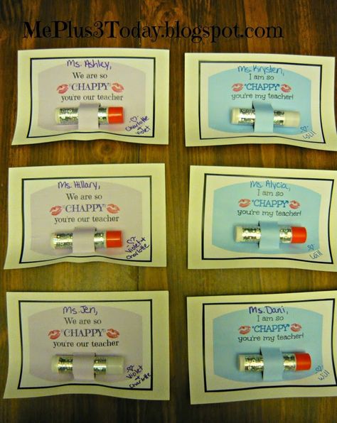 Chapstick Gift Ideas, Daycare Teacher Appreciation, Chapstick Valentine, Chapstick Gift, Cheap Teacher Gifts, Daycare Teacher, Funny Teacher Gifts, Staff Appreciation, Diy Teacher Gifts