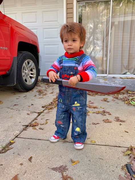 Chucky Halloween Costume Toddler, Toddler Chucky Costume, Chucky Halloween Costume, Chucky Costume, Chucky Halloween, Halloween Group, Costume Toddler, Toddler Halloween Costumes, Toddler Costumes