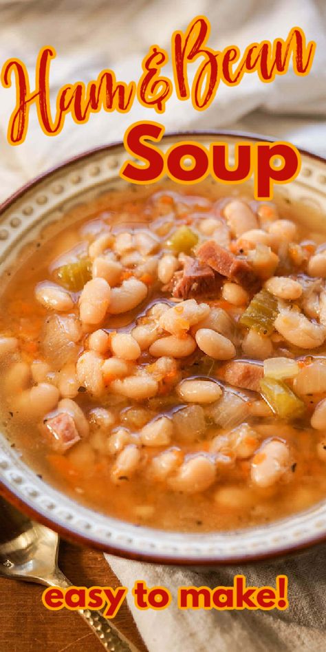 Navy Beans And Ham, Crockpot Ham And Beans, Leftover Easter Ham, Cookbook Binder, Homemade French Onion Soup, Fiber Recipes, Navy Bean Soup, Ham And Bean, Lamb Stew Recipes