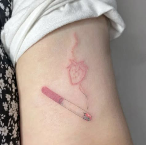 Strawberry Tattoo, Tato Minimal, 4 Tattoo, Cute Little Tattoos, Inspiration Tattoos, Dainty Tattoos, Aesthetic Tattoo, Dope Tattoos, Fake Tattoos