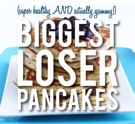 What's Up with The Buells: BIGGEST LOSER PANCAKES Biggest Loser Pancakes, Biggest Loser Recipes, Breakfast Egg Casserole, Chinese Dessert, Italian Appetizers, Cold Appetizers, Biggest Loser, Healthy Recipies, Blueberry Pancakes