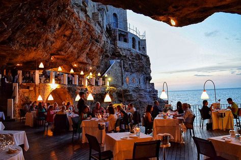 From a deep-sea escape to a cavern carved into the side of a cliff, these are some of the most dazzling places to eat in the world. Future Travel, Beautiful Places To Travel, Pretty Places, Travel Inspo, Positano, Vacation Destinations, Travel Aesthetic, Puglia, Malaga