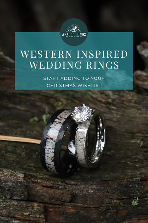 Holidays are just around the corner - start adding to your Wishlist now! Engagement Rings With Turquoise, Antler Engagement Ring, Deer Antler Wedding Band, Deer Antler Wedding, Wedding Rings Women, New Wedding Ring, Antler Rings, Nature Wedding Ring, Antler Wedding Band