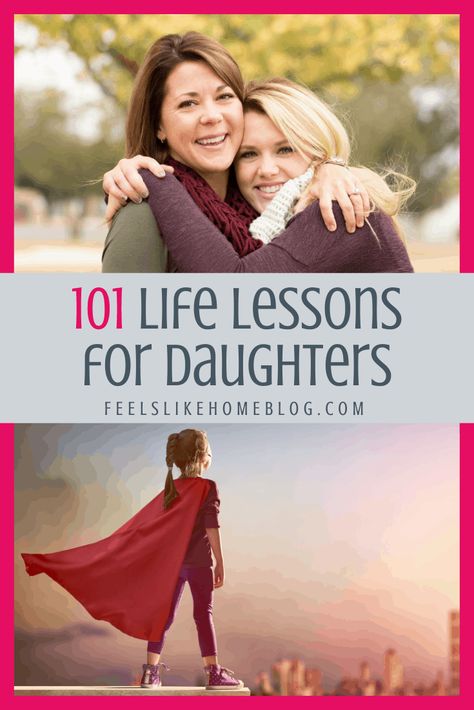 101 Life lessons to teach my daughter with Bible verses and quotes - Lessons to live by for girls and women. Things I've learned about relationships, wisdom, friendships, and hard truths. Some funny, some serious. Words from Mom about people, family, God, and life. Inspirational and motivational stories about growing up. Wise advice about living, paying bills feelings, making mistakes. So positive and so true. Forever Young Quotes, Child Development Psychology, Women Things, Rockabye Baby, Wise Advice, Plain English, Teen Art, What I Have Learned, Motivational Stories