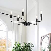 Chandelier Modern Farmhouse, Light Fixtures For Bedroom, Candle Ceiling, Matte Black Chandelier, Farmhouse Candle, Farmhouse Candles, Chandelier Modern, Black Chandelier, Modern Chandelier