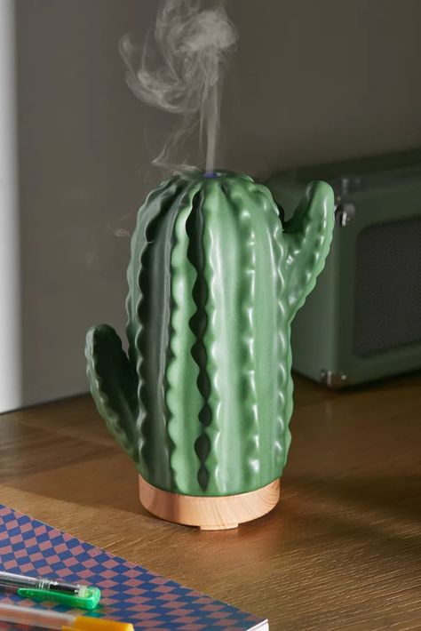 ceramic Cactus Silhouette, Rental Home Decor, Cactus Ceramic, Boho Duvet, Modern Wall Shelf, Uo Home, Intention Candles, Relaxing Atmosphere, Cactus Decor