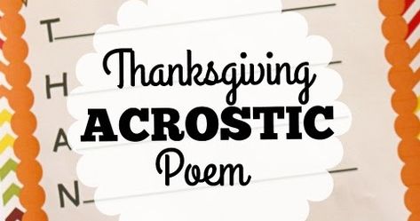 Count one's many blessings with this Thanksgiving Acrostic Poem printable. Using the word, Thanks" think of something that begins with each letter of the word to complete this acrostic poem. Thankful Acrostic Poem, Thanksgiving Acrostic Poem, Acrostic Poem For Kids, Thanksgiving Poems, Thanksgiving Words, Acrostic Poem, Home Learning, Give Thanks, Poetry