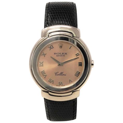 Rolex Cellini 6622 With 6.5 in. Band & Pink Dial Rolex Cellini, Jaeger Watch, Omega Watch, Rolex, Leather Bracelet, Wrist Watch, Markers, Band, Bracelet