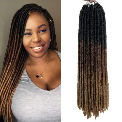 Soft Faux Locs, Ombre Crochet Braids, Faux Dreadlocks, Braids Dreadlocks, Dread Hair Extensions, Latest Braided Hairstyles, Curly Faux Locs, Ombre Crochet, Braided Dreadlocks