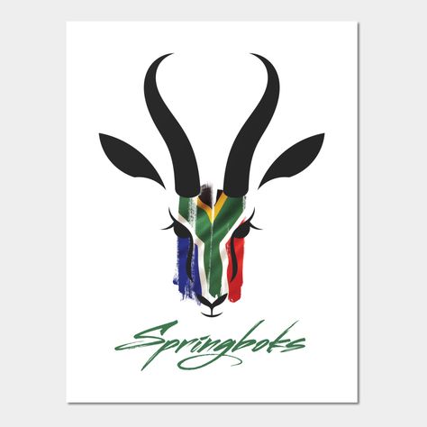 Springbok Jersey, Springboks Rugby South Africa, Rugby Tattoo, Springboks Rugby, Rugby Party, South African Rugby, Rugby Logo, Rugby Poster, Springbok Rugby