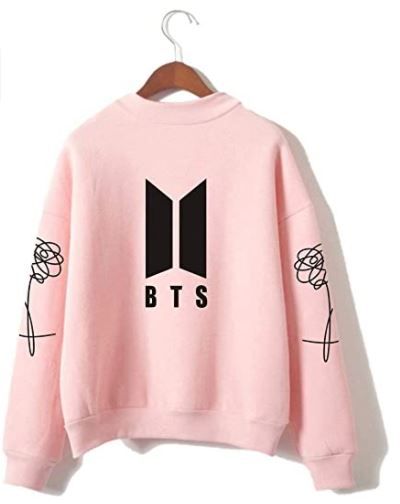 HelloTem BTS Kpop Unisex Sweatshirt Round High Neck Pullover Casual Printed Love Yourself Hoodie Bts Hoodie, Army Clothes, Bts Shirt, Tas Mini, Bts Clothing, Bts Inspired Outfits, Stylish Hoodies, Turtleneck Sweatshirt, Bts Merch