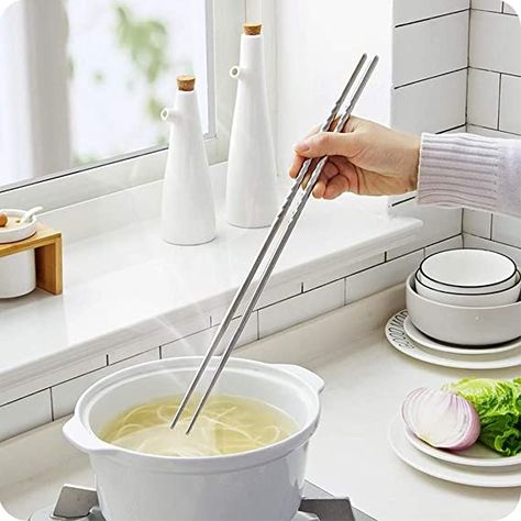 Long Kitchen, Food Handling, Asian Cooking, Stylish Kitchen, Fried Food, Hot Pot, Chopsticks, Cooking Tools, Frying