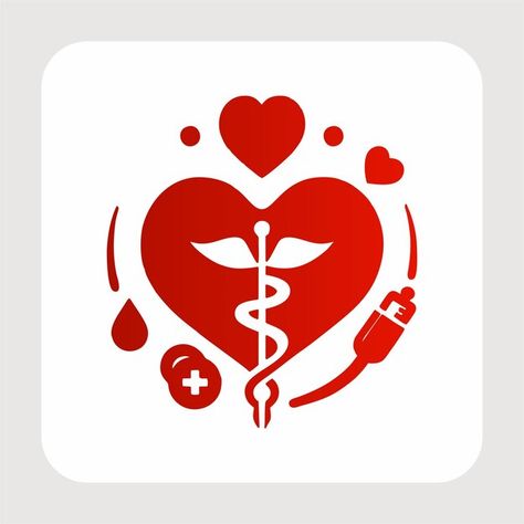 A red heart with a medical stethoscope a... | Premium Vector #Freepik #vector #red-cross #medical-symbol #medical-logo #health-logo Medical Logo Design Symbols, Medical Stethoscope, Heart Stethoscope, Clinic Logo, Medical Logo Design, Medical Logo, Technology Icon, Health Logo, Card Banner