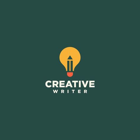 Writer Logo Creative, Logo Making Ideas, Logo Writer, Writer Logo Design, Lightbulb Logo, Creativity Logo, Graphic Design Teacher, Workshop Logo, Charity Logo Design